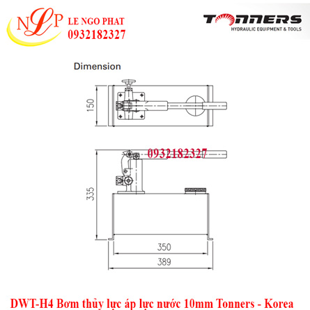 DWT-H4 Bơm thủy lực áp lực nước 10mm Tonners - Korea