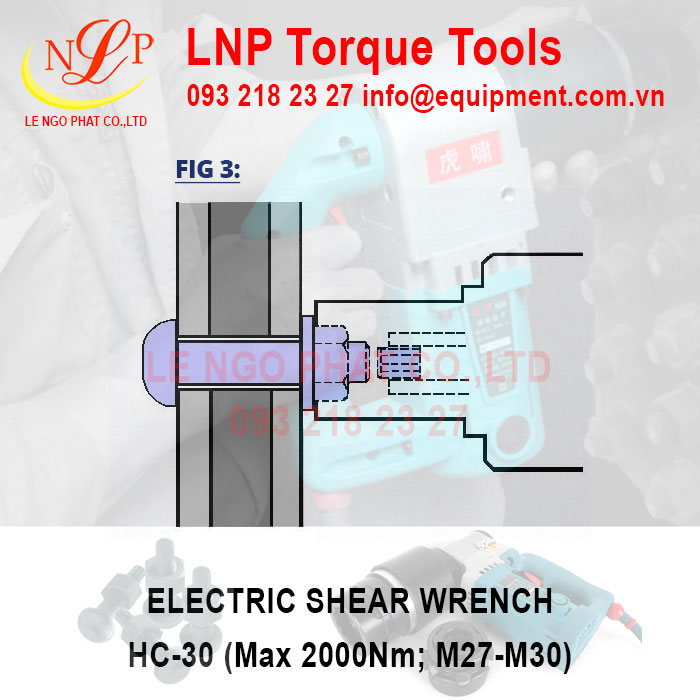 Máy siết xén bulong M30 bằng điện HC-30 (M27, M30)