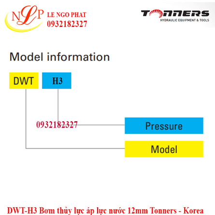 DWT-H3 Bơm thủy lực áp lực nước 12mm Tonners - Korea
