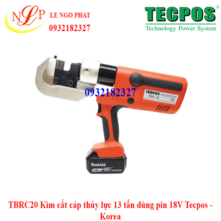 TBRC20 Kìm cắt cáp thủy lực 13 tấn dùng pin 18V Tecpos - Korea