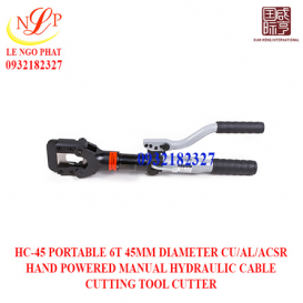 HC-45 PORTABLE 6T 45MM DIAMETER CU/AL/ACSR HAND POWERED MANUAL HYDRAULIC CABLE CUTTING TOOL CUTTER