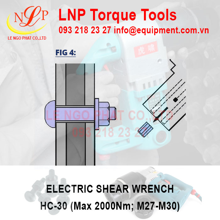Máy siết xén bulong M30 bằng điện HC-30 (M27, M30)