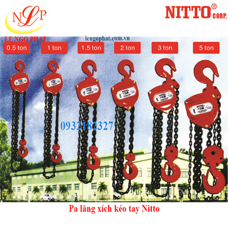 Pa lăng xích kéo tay Nitto 10VP5 (1 tấn 3 met)