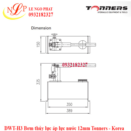 DWT-H3 Bơm thủy lực áp lực nước 12mm Tonners - Korea